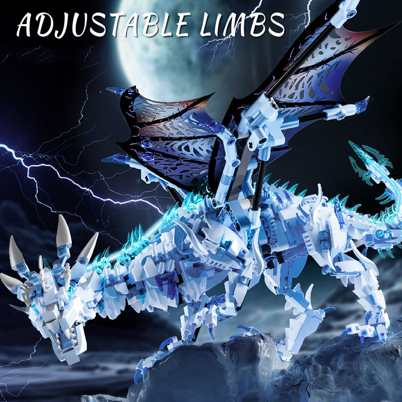Blocs de construction -Dragon de glace version premium avec boite +moteur +alimentation