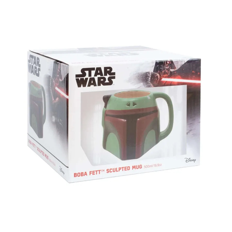Tasse Boba Fett Star Wars 3D, mug collector officiel Disney avec design détaillé du personnage dans un style 3D unique.