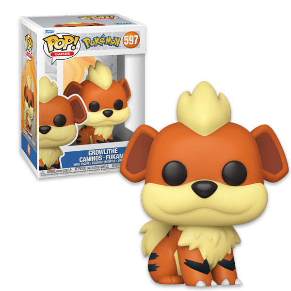 Figurine Funko Pop Caninos (Growlithe) de la marque Geek'nGreed, figurine de collection Pokémon avec détails colorés.