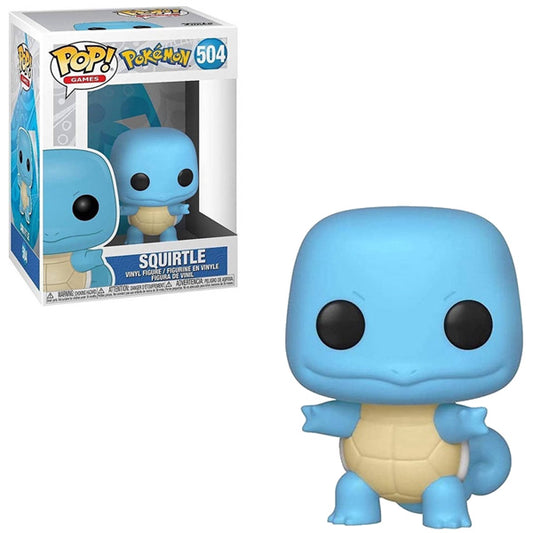 Figurine Funko Pop Carapuce #504 Pokémon Squirtle, personnage bleu avec grande tête, en figurine de collection Geek'nGreed
