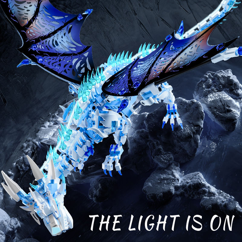 Blocs de construction -Dragon de glace version premium avec boite +moteur +alimentation