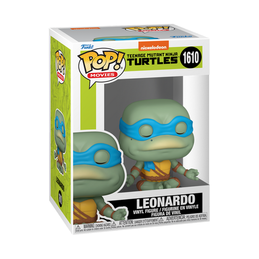 Figurine Funko TMNT Tortues Ninja Leonardo méditant, personnage de collection Geek'nGreed, avec posture de méditation et détails colorés.