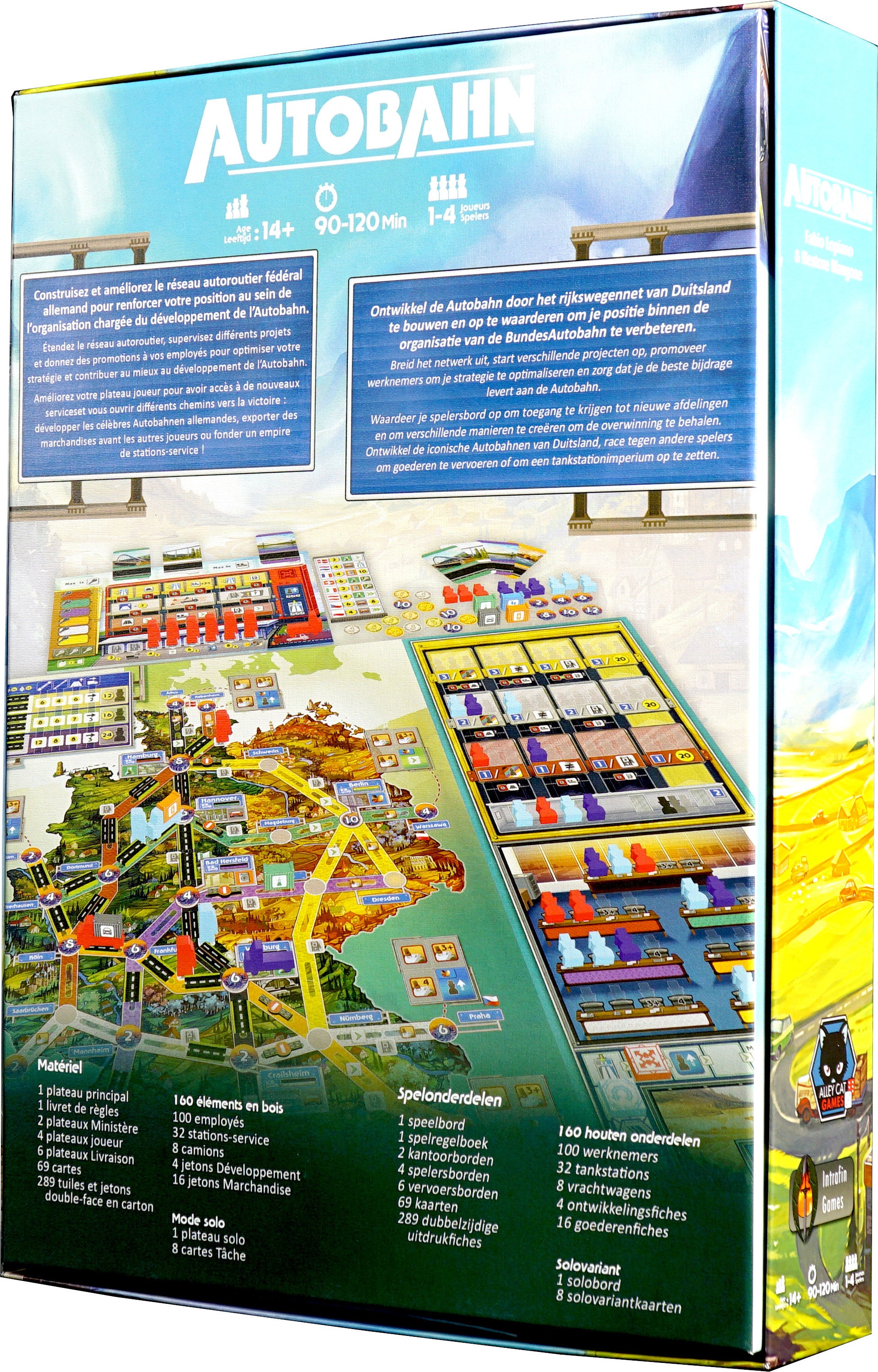 Plateau de jeu stratégique Autobahn VF/NL de Geek'nGreed avec routes et zones de développement visibles.