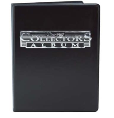 Portfolio Ultra Pro Collectors 9-Pocket noir pour cartes TCG, accessoire de collection avec pages protectrices en plastique.